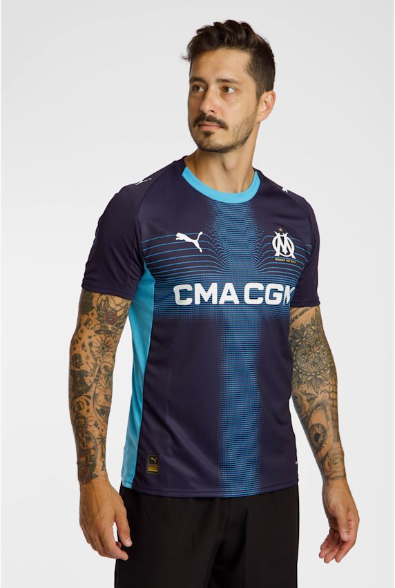PUMA Olympique Marseille Away Replica Herren Fussballtrikot 25/26 Blau 41190 1