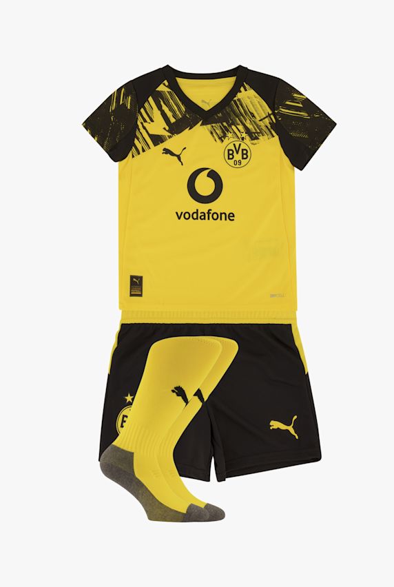 PUMA Borussia Dortmund Home Replica Mini set calcio bambini 25/26 Giallo 41213 1