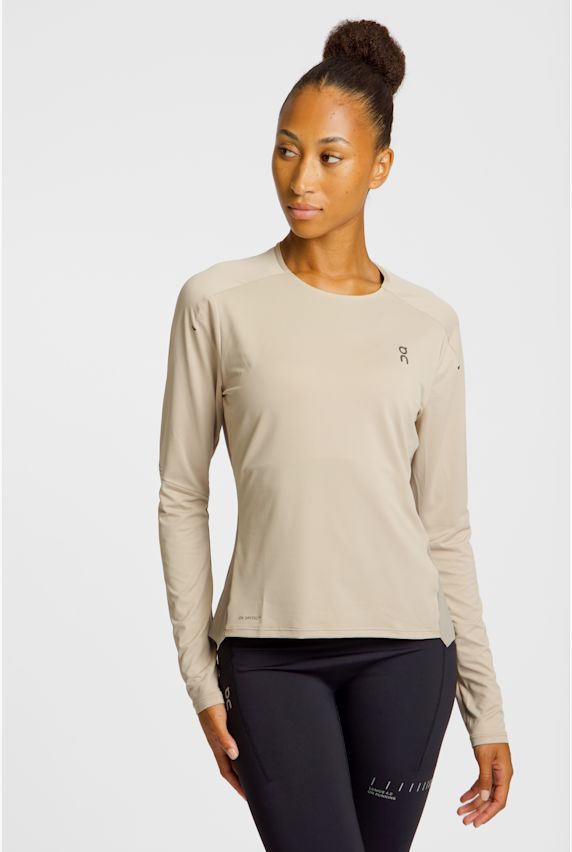 ON Performance Long-T longsleeve donna Beige 41621 1
