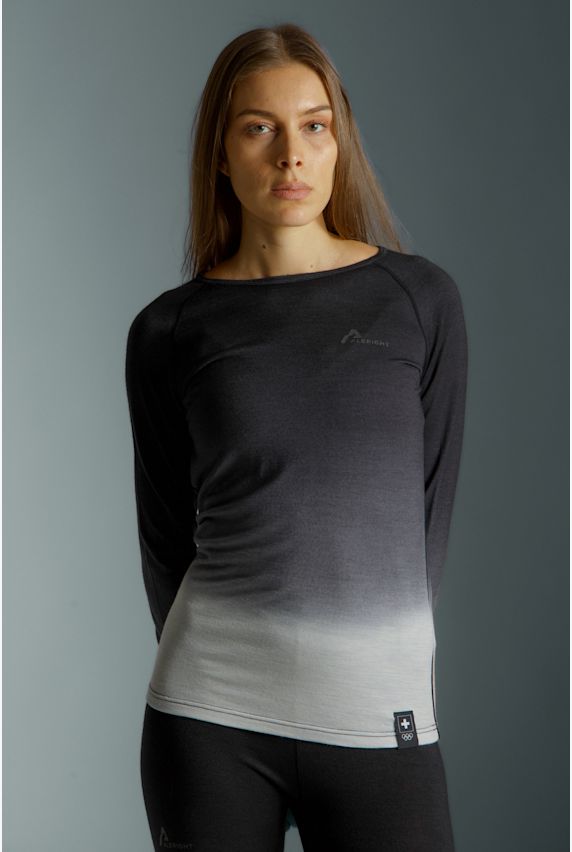ALBRIGHT Swiss Olympic maniche lunghe termica donna Nero 43131 1