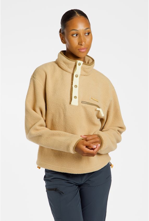 Columbia Helvetia™ II Cropped Sherpa Half Snap midlayer donna Beige 44529 1