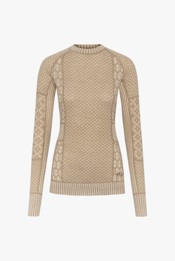 Kari Traa Smekker Merino manche longue thermique femmes Beige 44647 1