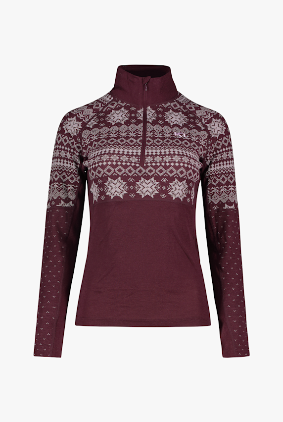 Kari Traa Vilma Merino Half-Zip maniche lunghe termica donna Rosso 44641 1