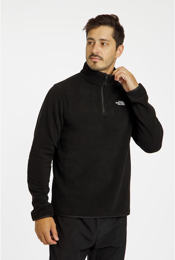 The North Face Glacier Fleece 1/4 Zip midlayer uomo Nero 46061 1