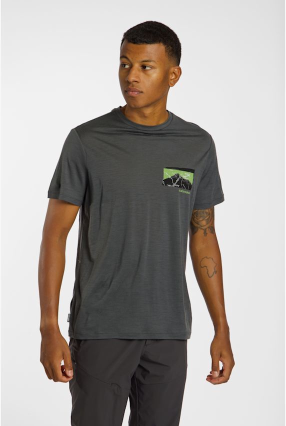 icebreaker Merino 150 Tech Lite Infographic Herren T-Shirt Grau 46109 1