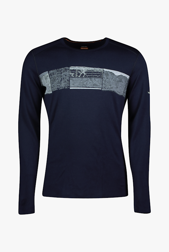icebreaker Merino 200 Oasis Elevation Line manche longue thermique hommes Bleu 46139 1