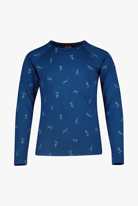icebreaker Merino 200 Oasis Snow Day Kinder Thermo Longsleeve Blau 46140 1