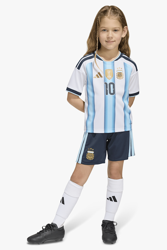 adidas Argentinien Home Replica Messi Mini Kinder Fussballset WM 2026 Weiss 46179 1