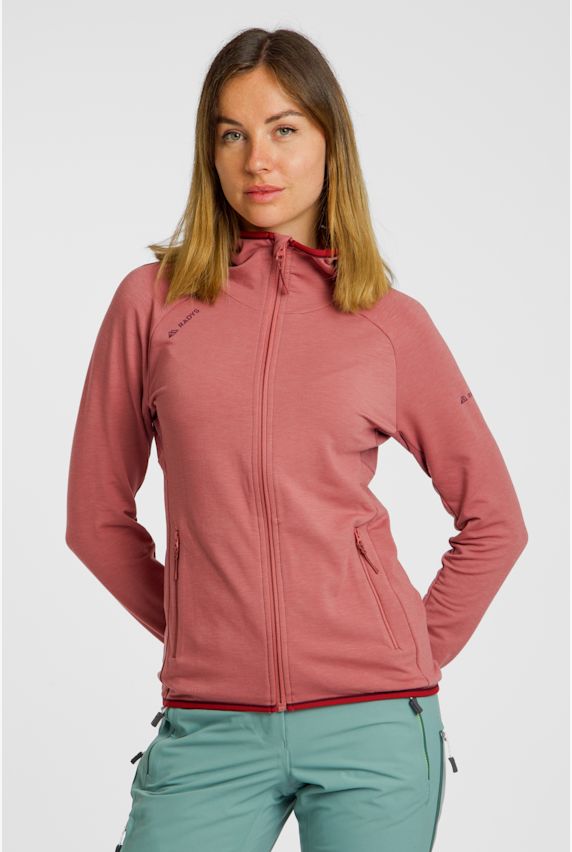 RADYS R4 Stretchfleece Hoodie midlayer donna Pink 46618 1