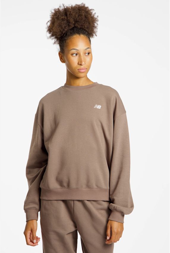 New Balance Sport Essentials French Terry Small Logo maglioni donna Marrone 46651 1
