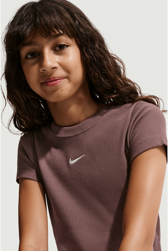 Nike Cropped Mädchen T-Shirt Braun 46773 1