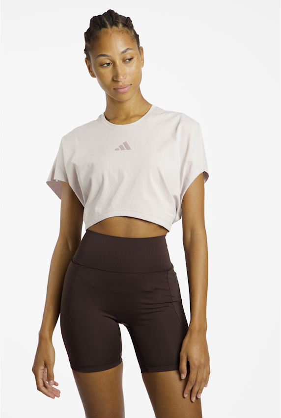 adidas Power Workout Cropped Boxy 3S top donna Beige 46837 1