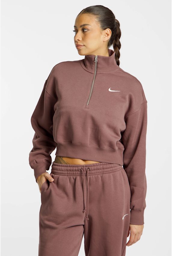 Nike Phoenix Fleece Crop Damen Pullover Braun 47154 1