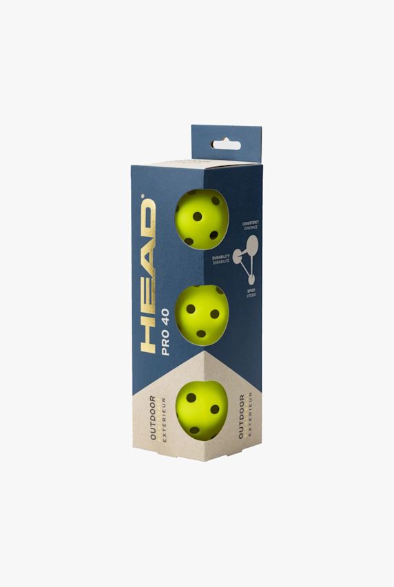 HEAD 3-Pack Pro 40 Outdoor pickleball Giallo 48091 1