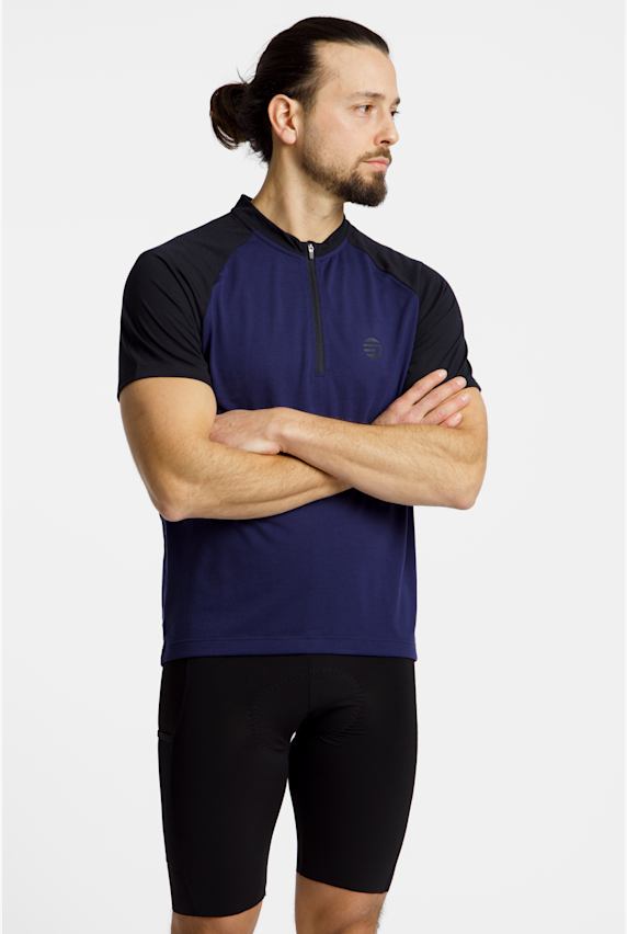 Stoke Oregan MTB Half-Zip maillot de bike hommes Bleu 48271 1