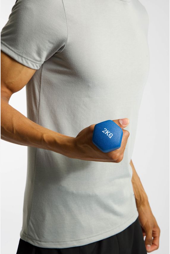 POWERZONE Hexagonal Neoprene 2 x 2 kg set d'haltères Bleu 49075 1