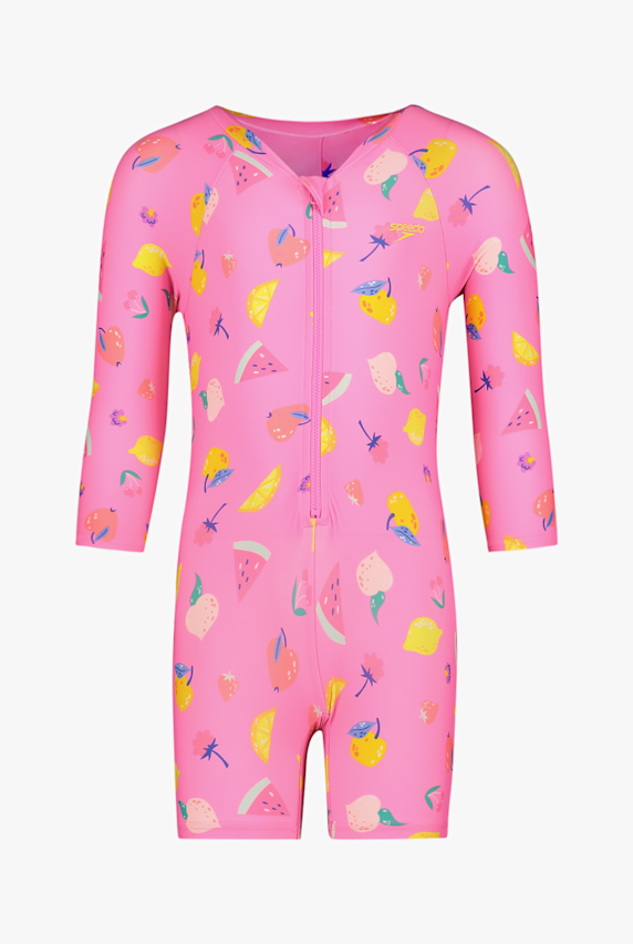 speedo Print Zip Longsleeve costume da bagno bimbo Pink 49151 1