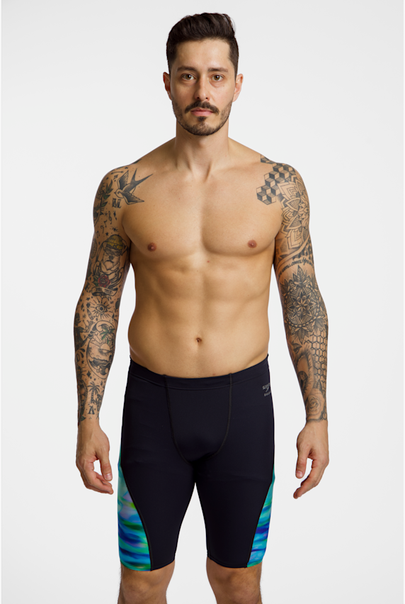 speedo Spliced Printed Jammer Herren Badehose Schwarz 49231 1