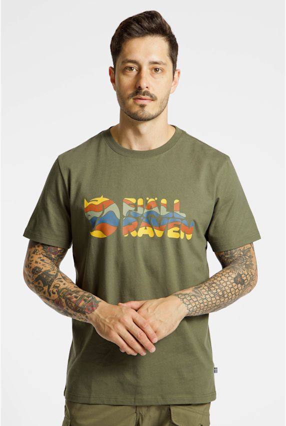 Fjällräven Multicolor Logo t-shirt hommes Vert 49690 1
