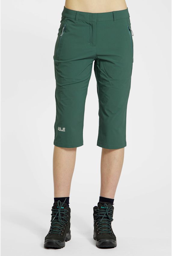 Jack Wolfskin Hikeout pantaloni da trekking 3/4 donna Verde 50139 1