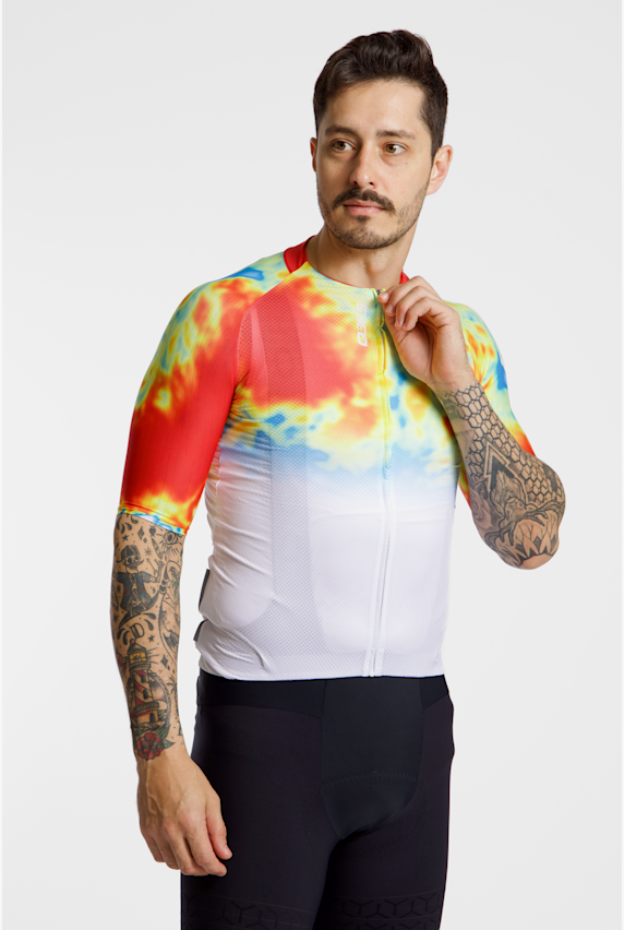 Q36.5 Gregarius Clima Weathermap maillot de bike hommes Blanc 50607 1
