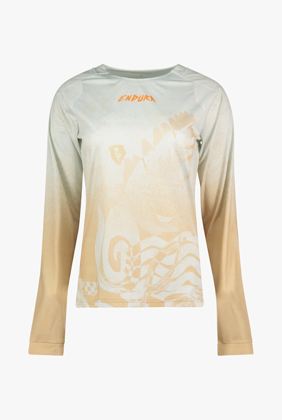 Endura SingleTrack Print LS maglia da bike donna Beige 51614 1