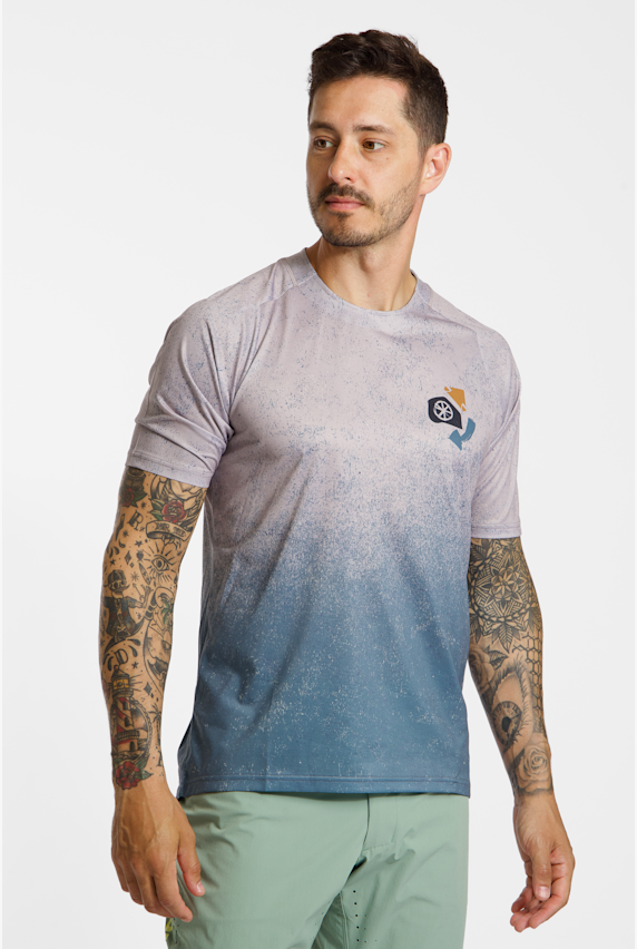 Endura SingleTrack Print Herren Biketrikot Blau 51825 1
