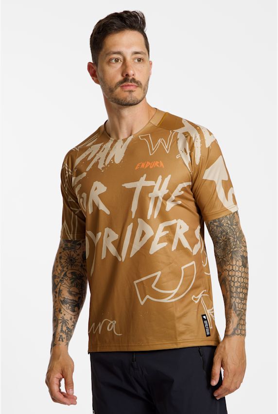 Endura SingleTrack Print Herren Biketrikot Beige 51823 1