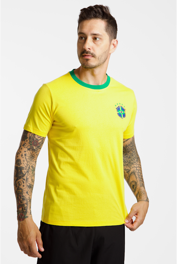 POWERZONE Brésil cotton Fan t-shirt hommes Jaune 51852 1
