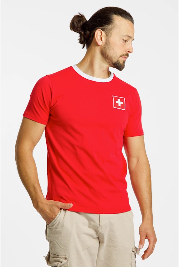 POWERZONE Suisse cotton Fan t-shirt hommes Rouge 53053 1