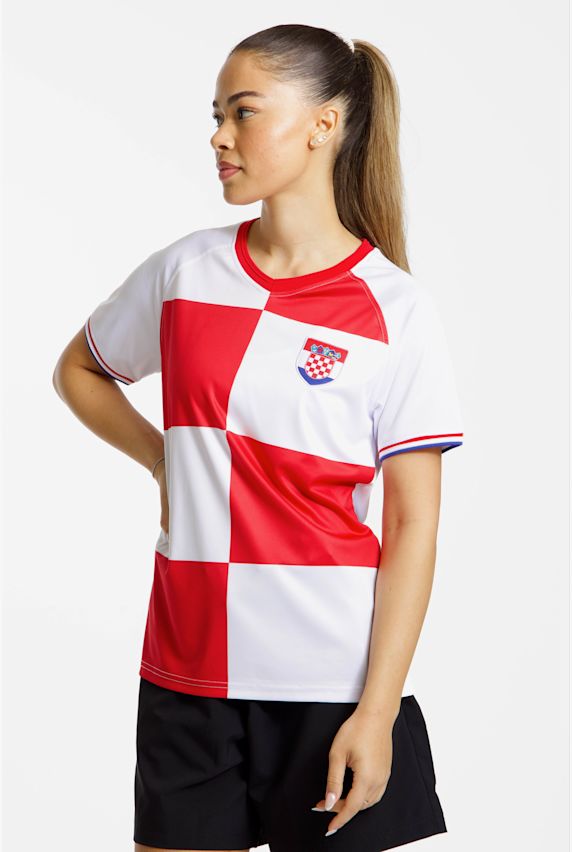 POWERZONE Kroatien Fan Damen T-Shirt Weiss 53072 1