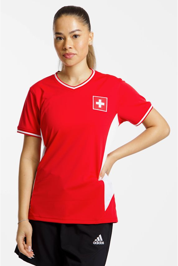 POWERZONE Schweiz Fan Damen T-Shirt Rot 53073 1