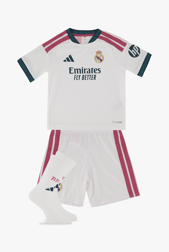 adidas Real Madrid Home Mini Kinder Fussballset 26/27 Weiss 54283 1