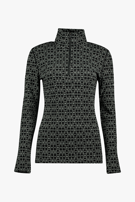 icebreaker Women Merino 260 Oasis Vertex LS Half Zip Alpine Geo femmes Noir 55670 1