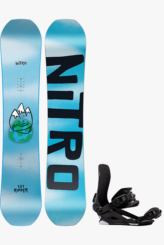 Nitro Ripper 132-137 Kinder Snowboard Set 26/27 Blau 64569 1