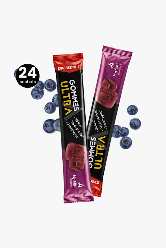 Overstim's Gommes Ultra Myrtille 24 x 4 Energy Gummies Rot 64695 1