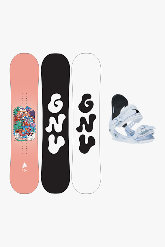 Gnu Playdate Grom snowboard set enfants 26/27 Corail 69925 1