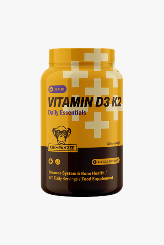 CHIMPANZEE Vitamin D3 K2 120 capsules Jaune 76477 1