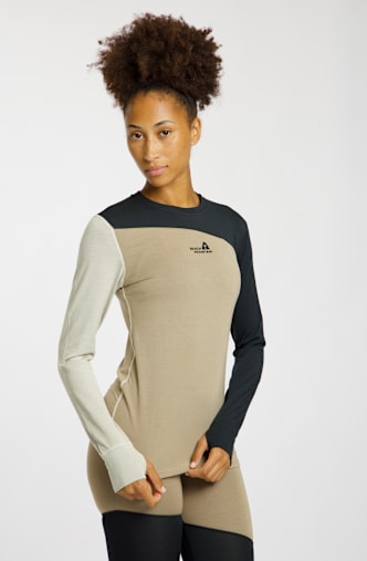 BEACH MOUNTAIN Damen Thermo Longsleeve Beige