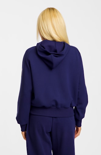 adidas Soft Lux Full-Zip Damen Hoodie Blau