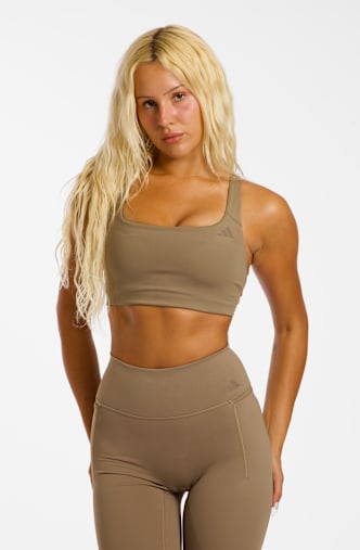 adidas Optime Workout Medium Damen Sport-BH Beige