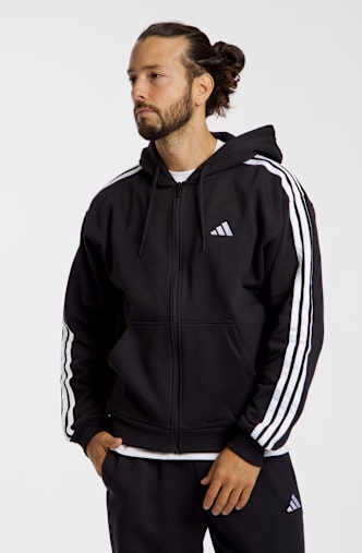 adidas Essentials 3S Fleece veste de sport hommes Noir