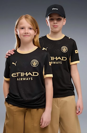 PUMA Manchester City Away Replica Kinder Fussballtrikot 26/27 Schwarz