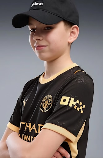 PUMA Manchester City Away Replica Kinder Fussballtrikot 26/27 Schwarz