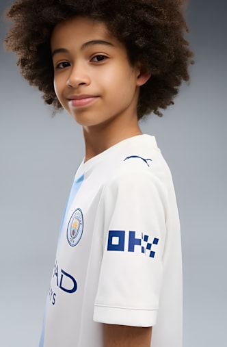 PUMA Manchester City 3rd Replica Kinder Fussballtrikot 26/27 Weiss