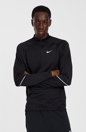 Nike Miler Dri-FIT Half-Zip Herren Longsleeve Schwarz