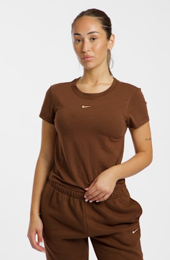 Nike Chill Knit Mod-Crop t-shirt donna Marrone