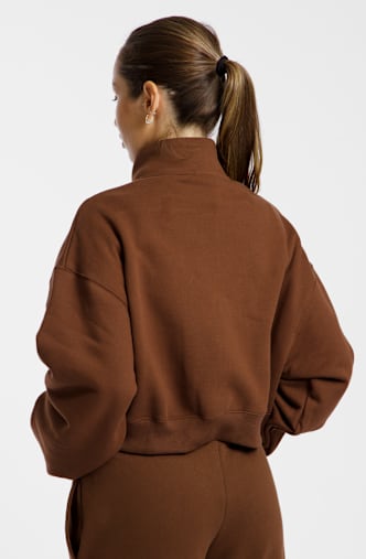Nike Studio Fleece Crop maglioni donna Marrone