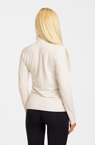 Salomon Essential Lightwarm Full-Zip Damen Midlayer Blanc