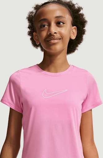 Nike One Fitted Dri-FIT Mädchen T-Shirt Pink